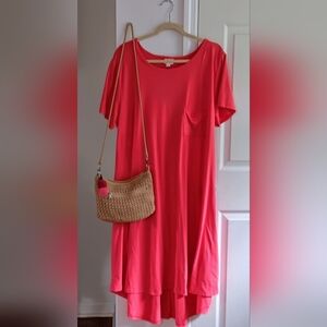 LulLaRue  Carly High Low Salmon Color Tee Short Dress Size 3 XL